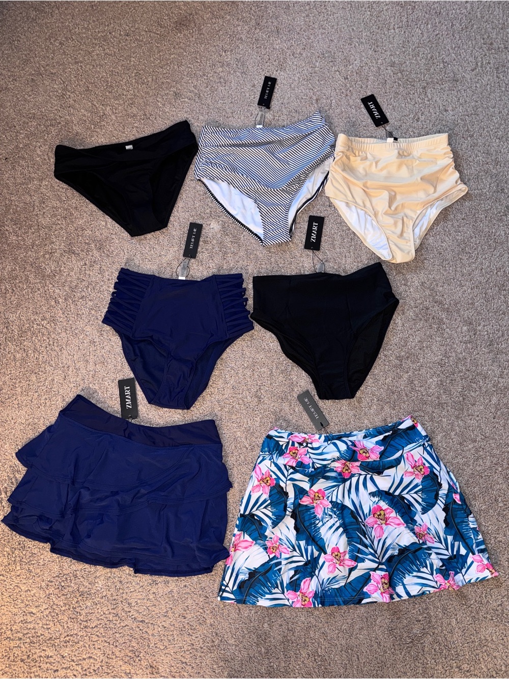 Bundle of 7 Women’s Swim bottoms NWT